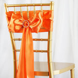 5pcs Orange SATIN Chair Sashes Tie Bows Catering Wedding Party Decorations - 6x106"