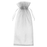 Sheer gray organza gift bag with drawstring closure #whtbkgd