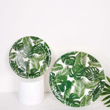 25 Pack | Tropical Palm Leaf Mix 9inch Dinner Paper Plates, Disposable Plates - 300 GSM