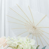 4 Pack | White 16inch Parasol Paper/Bamboo Umbrellas Wedding Party Favors