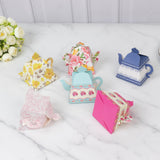 24 Pack Cardboard Favor Boxes in Mixed Vintage Floral Tea Pot Design - Elegant Gift Box for Weddings