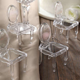 12 Pack | Clear Chair Shaped Party Favor Gift Holders, Candy Treat Display - 4Inch