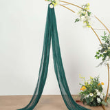 20ft Peacock Teal Gauze Cheesecloth Fabric Wedding Arch Drapery, Window Scarf Valance, Boho Decor