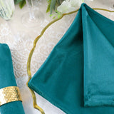 5 Pack | Peacock Teal Premium Sheen Finish Velvet Cloth Dinner Napkins