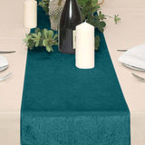 12inch x 108inch Peacock Teal Premium Velvet Sheen Finish Table Runner