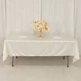 60"x102" Shimmer Pearl White Scuba Rectangle Tablecloth, Wrinkle Free Seamless Premium