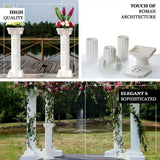 4 Pack | 34inch Tall | White PVC | Height Adjustable Roman Inspired | Pedestal Column Plant Stand