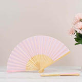 5 Pack Pink Asian Silk Folding Fans Party Favors, Oriental Folding Fan Favors