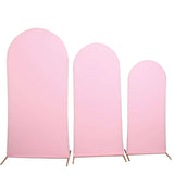 Set of 3 | Matte Pink Spandex Fitted Chiara Backdrop Stand Cover For Round Top