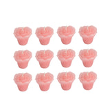 12 Pack | 1inch Pink Mini Rose Flower Floating Candles Wedding Vase Fillers