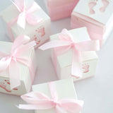 25 Pack | 2inch Pink Footprint Baby Shower Party Favor Candy Gift Boxes