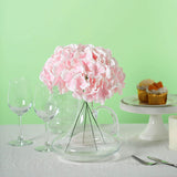 10 Flower Head & Stems | Pink Artificial Satin Hydrangeas, DIY Arrangement