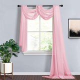 18ft | Pink Wedding Arch Drapery Fabric Window Scarf Valance, Sheer Organza Linen