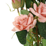 2 Stems | 38inch Tall Dusty Rose Artificial Silk Rose Flower Bouquet Bush