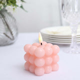 2 Pack | 2inch Blush Rose Gold Flameless Flickering LED Bubble Candles