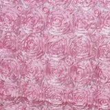 14x108inch Pink Grandiose 3D Rosette Satin Table Runner#whtbkgd