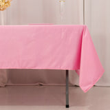 60"x102" Pink Lamour Satin Rectangle Tablecloth