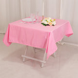 Pink Seamless Lamour Satin Square Table Overlay - 54inch