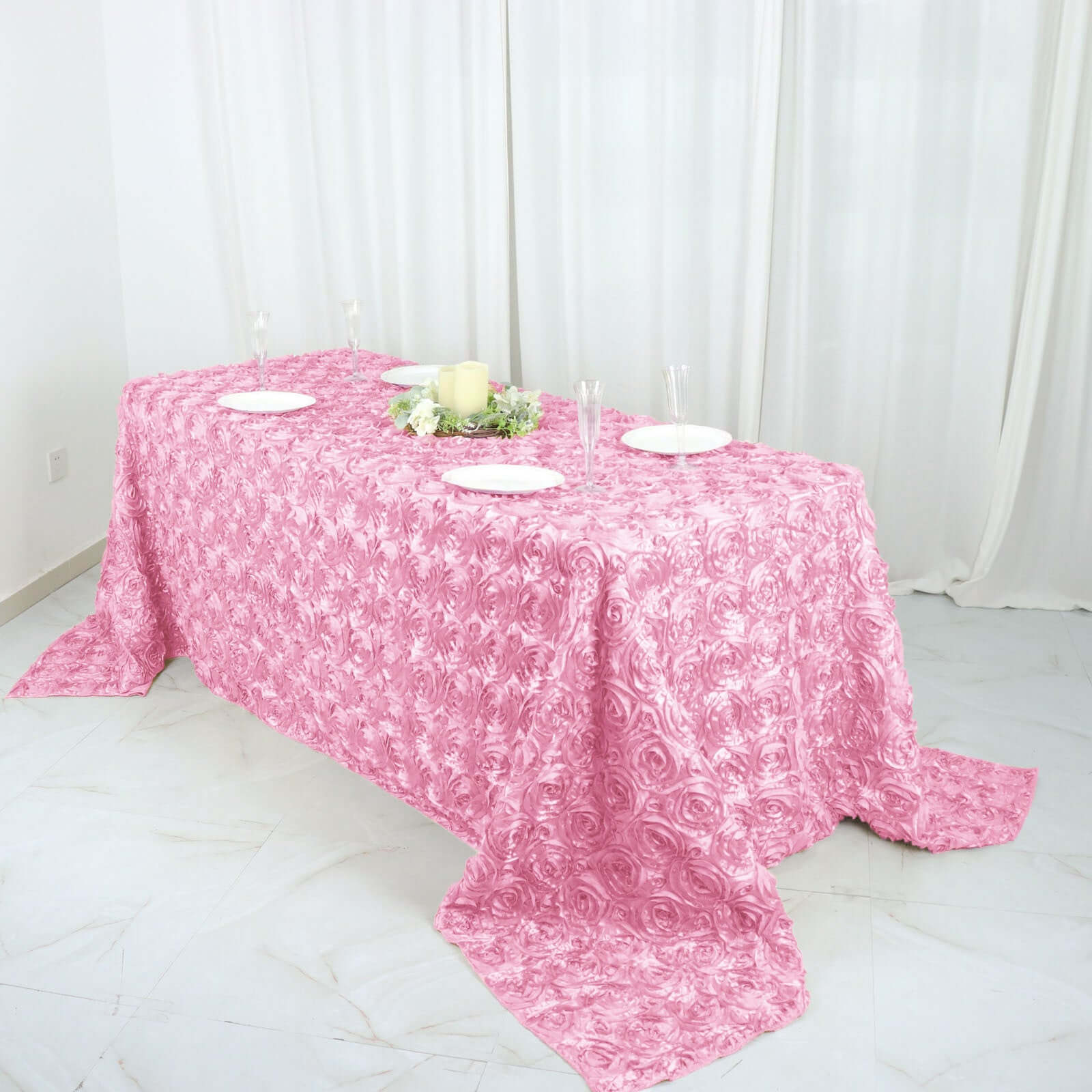 Tablecloths Factory Satin Rosette Tablecloth - Thumbnail 5