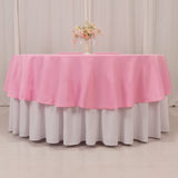 90" Pink Premium Polyester Round Tablecloth - 220GSM