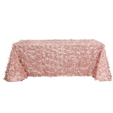 90x156inch Dusty Rose 3D Leaf Petal Taffeta Fabric Rectangle Tablecloth