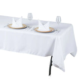 60"x102" Fire Retardant White Tablecloth Premium Polyester Rectangular Table Cover