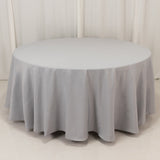 108" Silver Premium Polyester Round Tablecloth - 220GSM