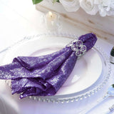 20x20Inch Purple Premium Sequin Cloth Dinner Napkin | Reusable Linen