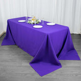 90x132inch Purple 200 GSM Seamless Premium Polyester Rectangular Tablecloth