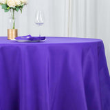 120inch Purple 200 GSM Seamless Premium Polyester Round Tablecloth