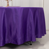 108" Purple Lamour Satin Round Tablecloth