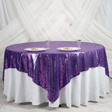 90" x 90" Purple Premium Sequin Square Overlay