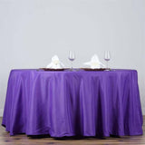 132Inch Purple Seamless Polyester Round Tablecloth