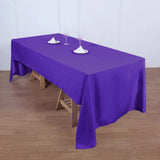 60"x126" Purple Polyester Rectangular Tablecloth