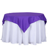 54"x54" Purple Square Polyester Table Overlay