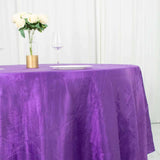 120inch Purple Accordion Crinkle Taffeta Round Tablecloth