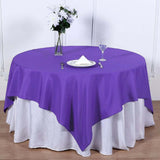 70"x70" Purple Square Polyester Table Overlay