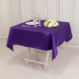 Purple Seamless Lamour Satin Square Table Overlay - 54inch