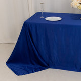 90x132inch Royal Blue Seamless Lamour Satin Rectangle Tablecloth for 6 Foot Table