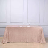 90 inch x 132 inch Rose Gold | Blush Premium Sequin Rectangle Tablecloth