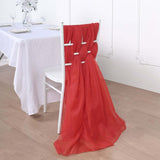 5 Pack | 22x78 inches Red DIY Premium Designer Chiffon Chair Sashes