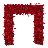 8ftx8ft Roll Up Flower Backdrop for Arch Stand, Red with Fabric Backing - Artificial Silk Roses