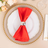 5 Pack Red Striped Satin Linen Napkins, Wrinkle-Free Reusable Wedding Napkins