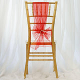 5pc x Chair Sash Organza - Red