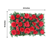 3 Sq ft. | Easy-Install Red Silk Rose Flower Mat Wall Panel Backdrop