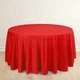 120inch Red Premium Scuba Wrinkle Free Round Tablecloth, Seamless Scuba Polyester Tablecloth