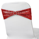 5 pack | 6x15 Red Sequin Spandex Chair Sash