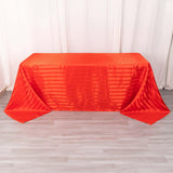 90x132inch Red Satin Stripe Seamless Rectangular Tablecloth