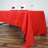 60"x126" Red Polyester Rectangular Tablecloth