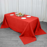 90x132inch Red 200 GSM Seamless Premium Polyester Rectangular Tablecloth